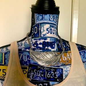 Beautiful silver feather necklace